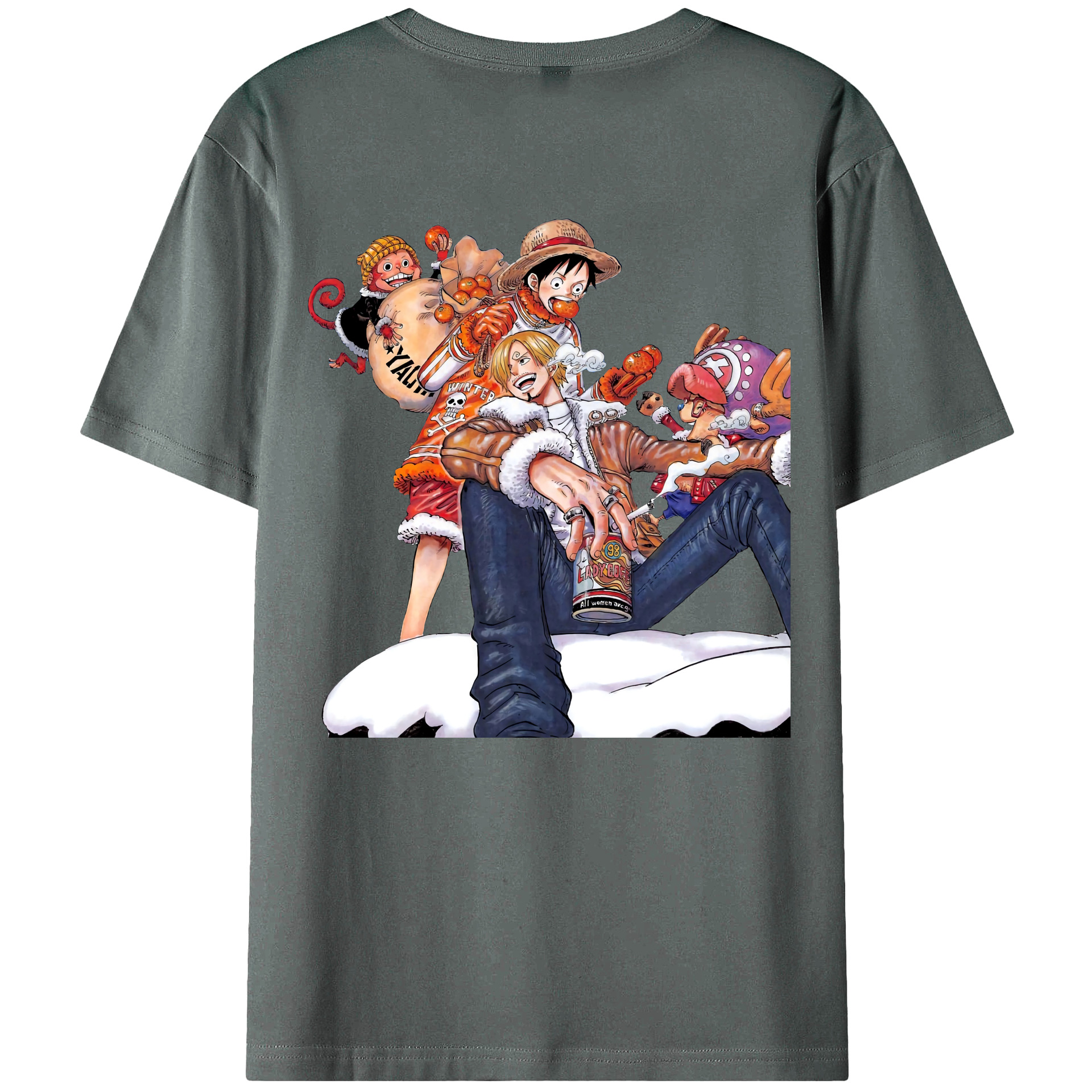 （画像用） ワンピース サンジ ONE PIECE Sanji 綿100％ メンズ半袖Tシャツ（バックプリント） 通気性